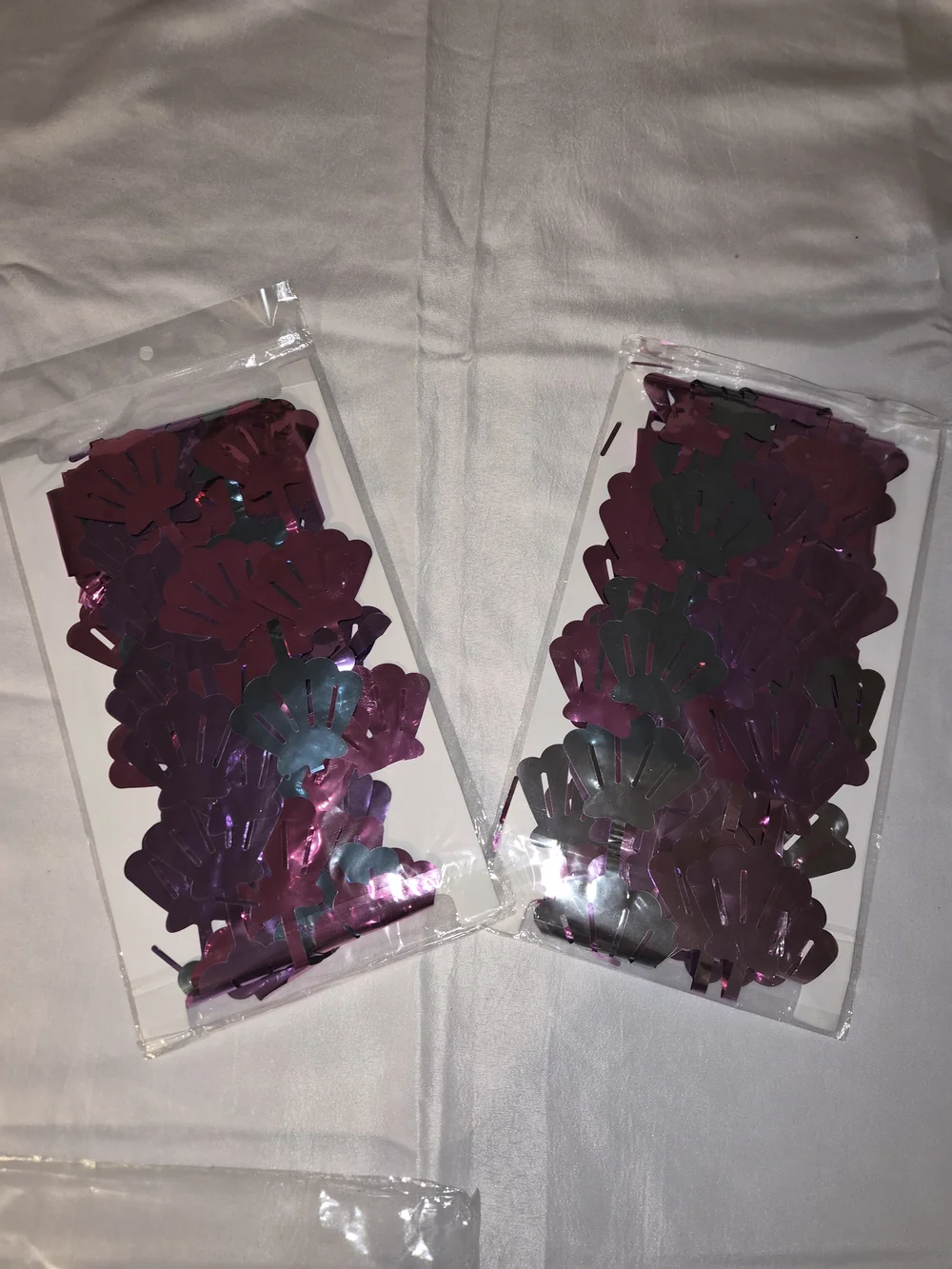 Mermaid Iridescent Shell Shape  Confetti Garland - Purple & Teal